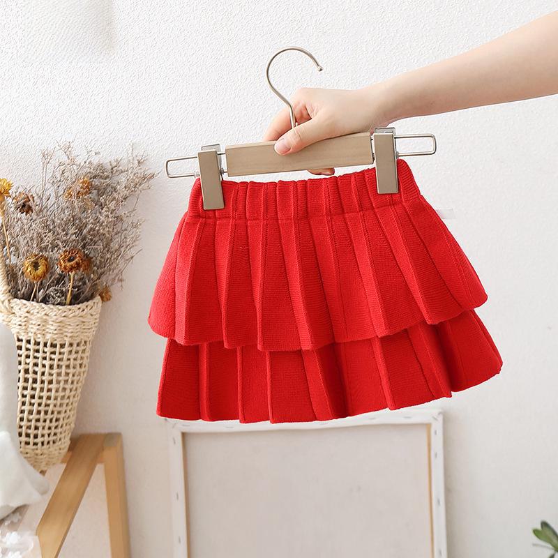 

Вязаный кардиган Cherry Knit для девочек - шерстяное пальто-свитер в корейском стиле на осень 2024 года 120cm красный