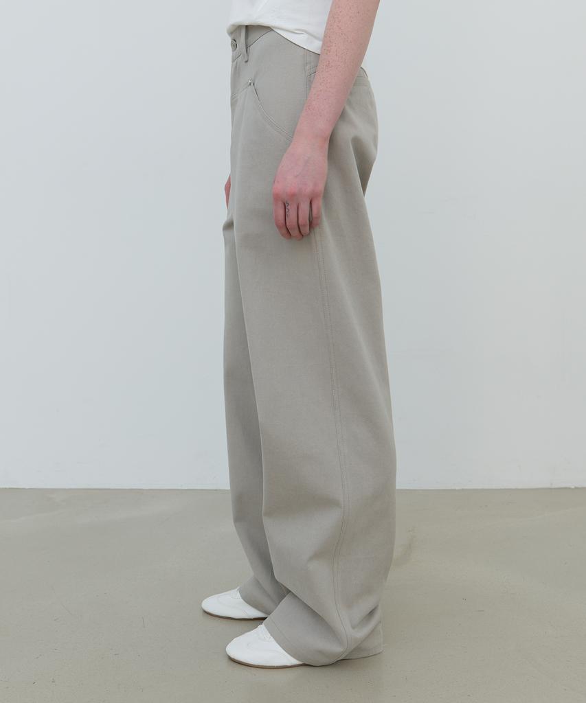 AFTERGLOWOOL Relaxed Fit Soft Cotton Pocket Pants_Beige