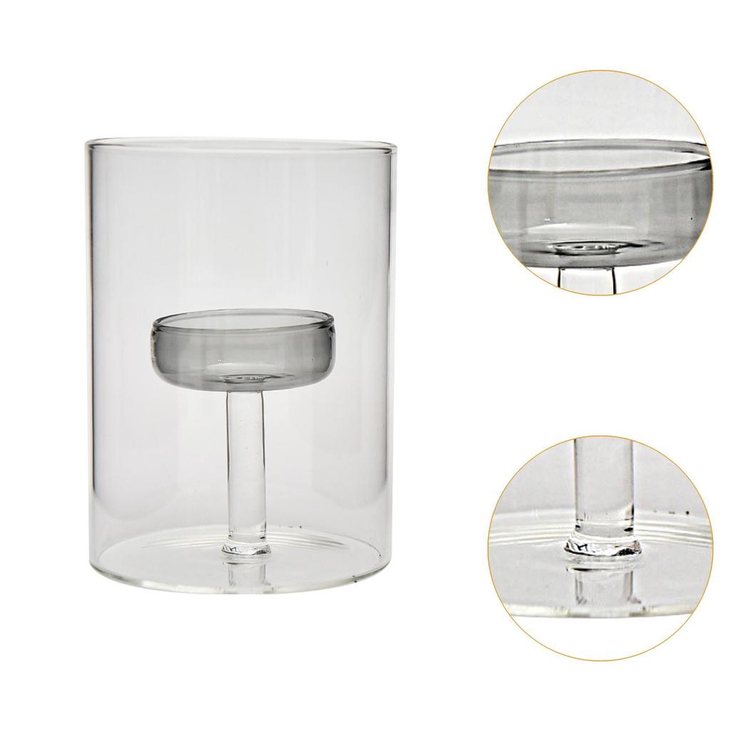 Tealight Holder Windproof Glass Creative Anniversary Festive Decorative Centerpiece Dinning Holiday Event Tabletop Ornaments