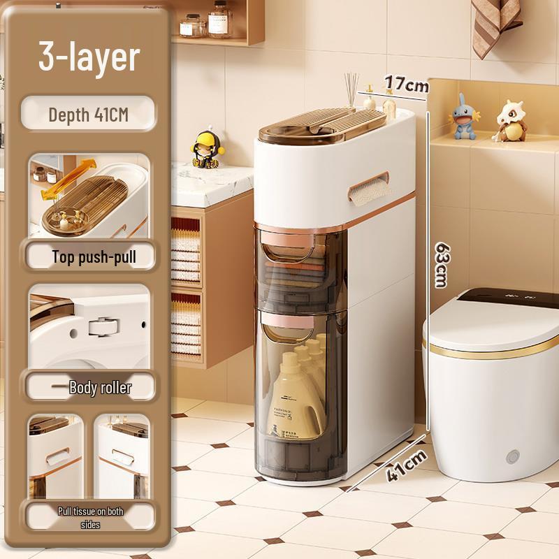 Multi-Layer Bathroom Crevice Storage Cabinet - No Installation Required