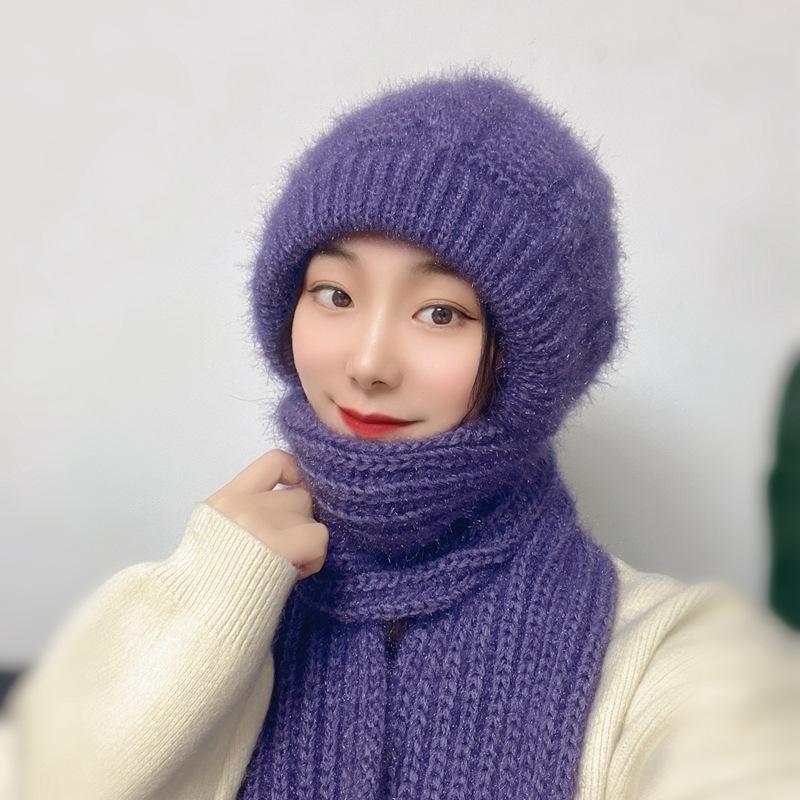 Autumn and winter female squirrel fleece cover hat wool hat knitted hat handmade hat warm ear protection wind and cold resistance little cutie