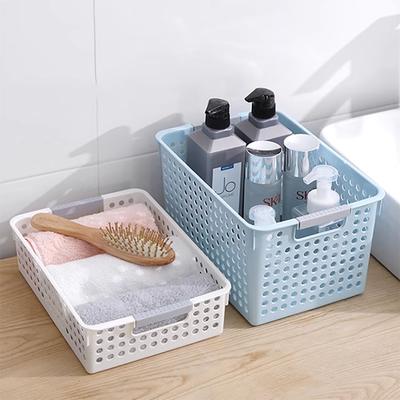 Household Hollowed Out Storage Basket for Miscellaneous Toys and Cosmetics, Desktop Thickened Plastic Storage Basket