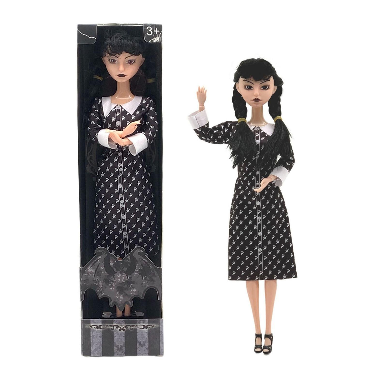 

11,5-дюймовая кукла с подарочной коробкой, черное платье, каблуки и волосы, идеальная игрушка в подарок для девочек и фанатов One Size