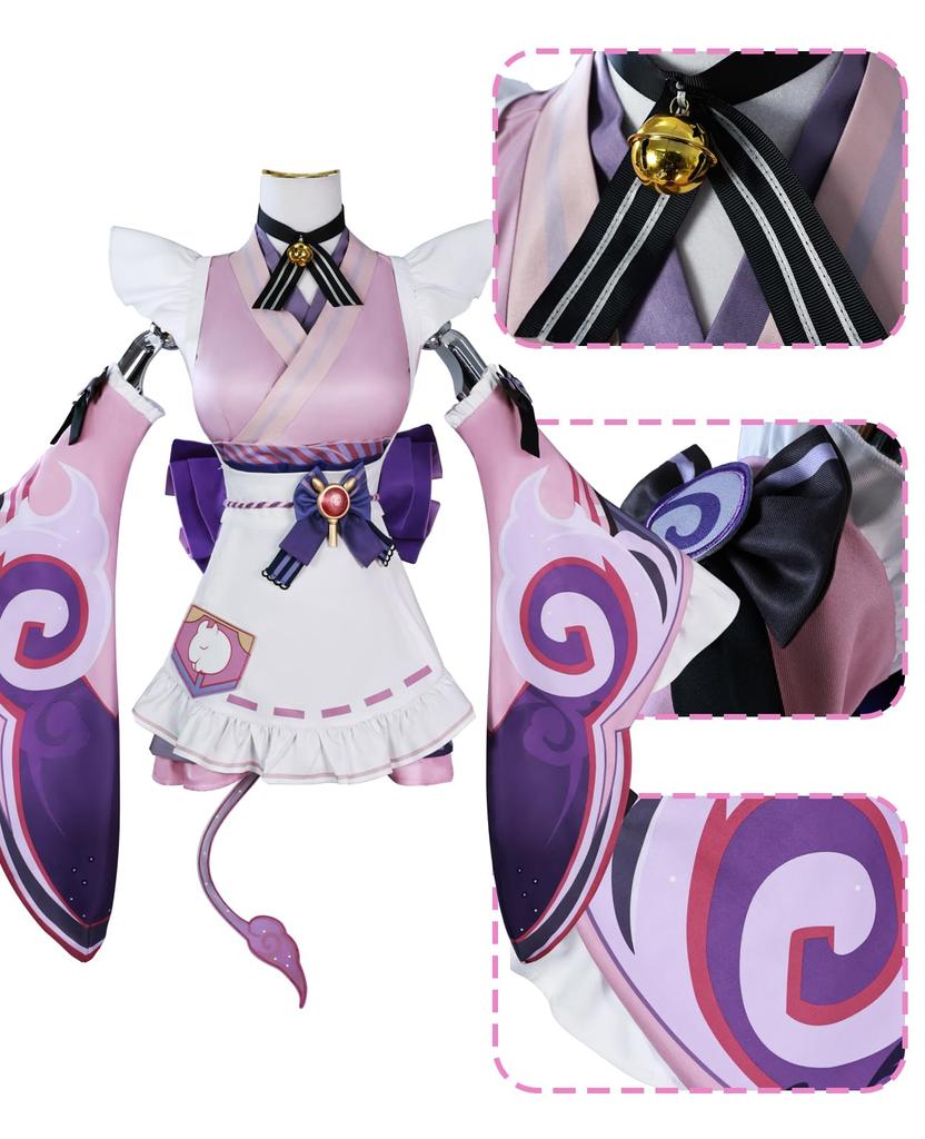 Yumemizuki Mizuki Cosplay Genshin Impact Cosplay Costume with Wig Yumemizuki Mizuki Cosplay Full Set Costume for Adults Fancy Dress School Festival