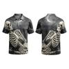 Men's Halloween Printed Short Sleeve Shirt for Party and Daily Wear