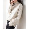 Women Casual Chic Loose Cashmere Sweater Autumn Winter Oversize Thick Long Sleeve Turtleneck Warm Knit Pullovers