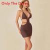 Sexy Spaghetti Strap Dress With Cross Ties For Summer Casual Wear
