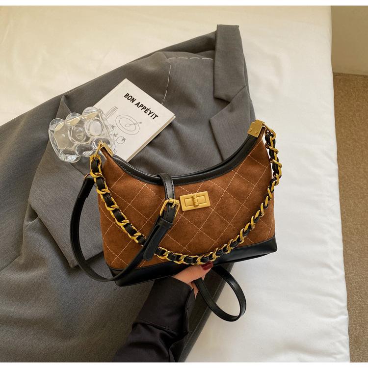 

Ретро цепочка маленькая сумка женская 2025 новая сумка-цепочка с бриллиантовой полировкой модная на плечо, кроссбоди, подмышечная сумка, тренд