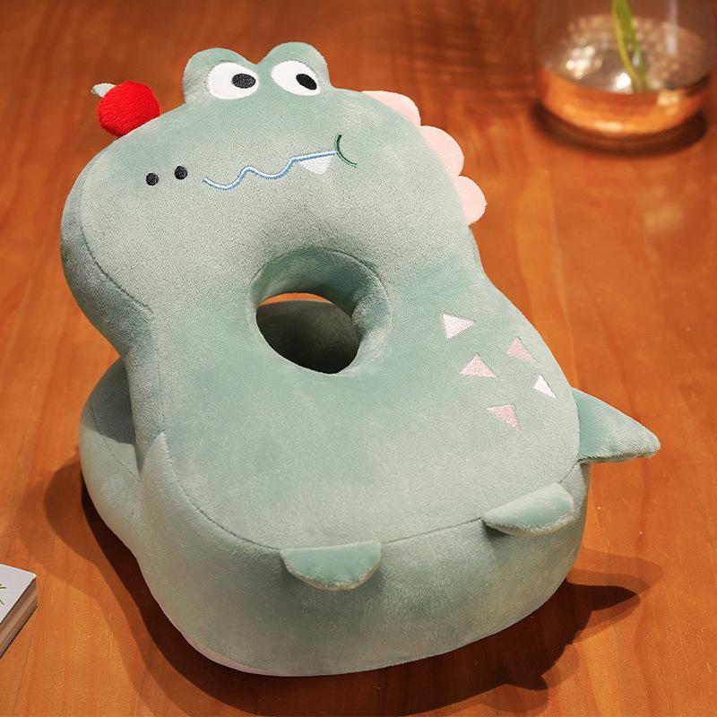 Cute Cat Nap Pillow Ice Silk Plush Throw Pillow Cuddle Cat Office Table Nap Artifact Waist Backrest Female