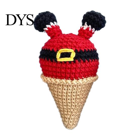 Desktop Match Decorations for Office Handmade Crochet Christmas Ornament, Ice Cream Theme Decor, Festive Ornaments Women Cute Yarn Figurine