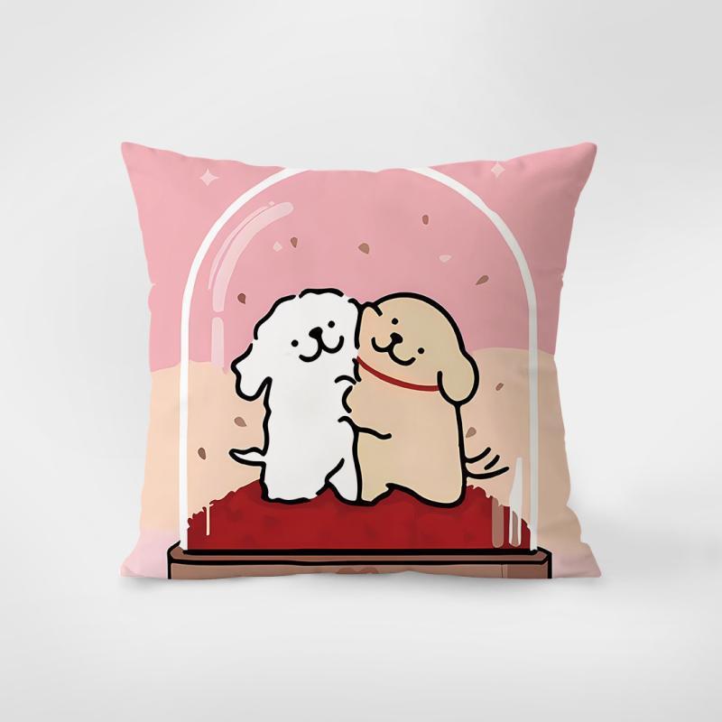 Korean Line Puppy Pillow, Fresh Sofa Pillow, Modern Chair Back Line Pillow Cover, Living Room Cushion Cover