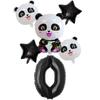 Xiaohongshu Panda Balloon Cute Panda 1-10 Birthday Party Decoration Arrangement Aluminum Film Balloon