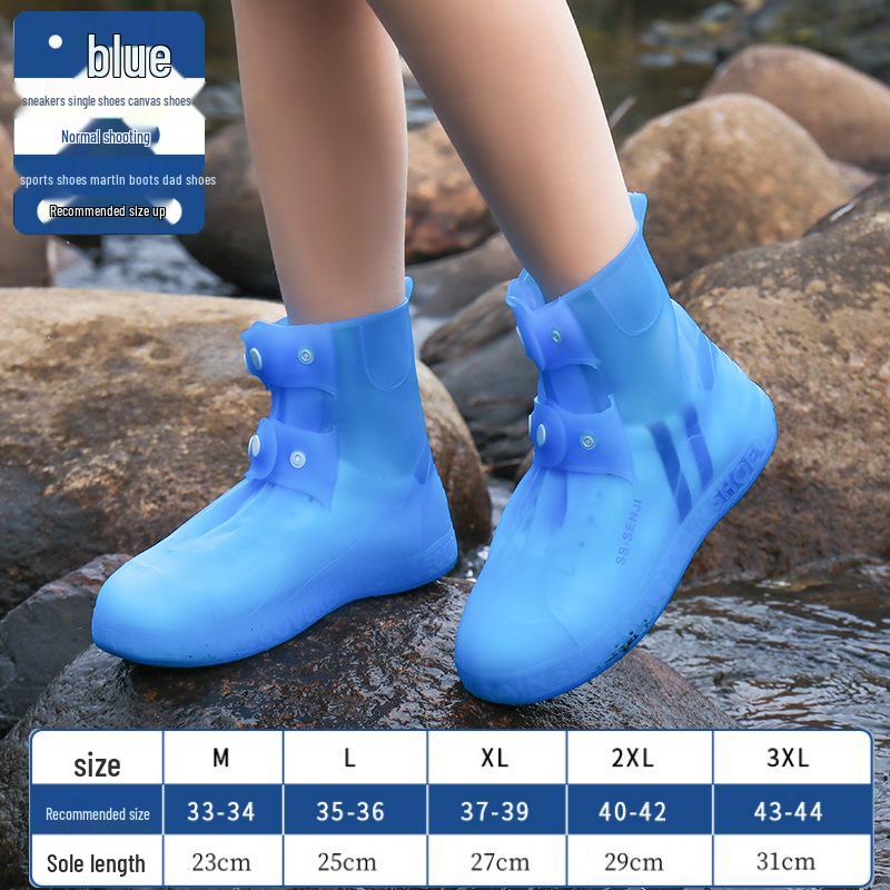 Unisex Waterproof Non-Slip Silicone Rain Shoe Covers: Thick, Wear-Resistant, Lightweight for Outdoor Use