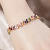 Fashionable Caibao Zircon Women's Bracelet, Buckle Bracelet, Colorful Diamond Shaped, Geometric Full Diamond, Designed Handpiece, High End Style