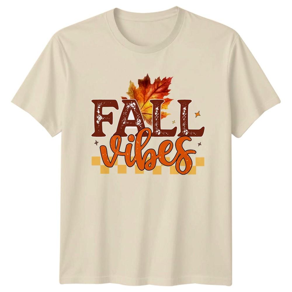 Fall Vibes TShirt Retro Fall Aesthetic Autumn Thanksgiving Gift For Him And Her