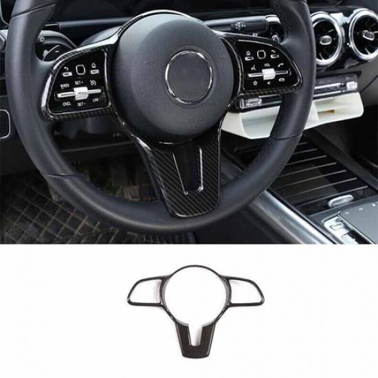 For Benz A-Class CLA Steering Wheel Border Strip Cover Trim Carbon Fiber -22