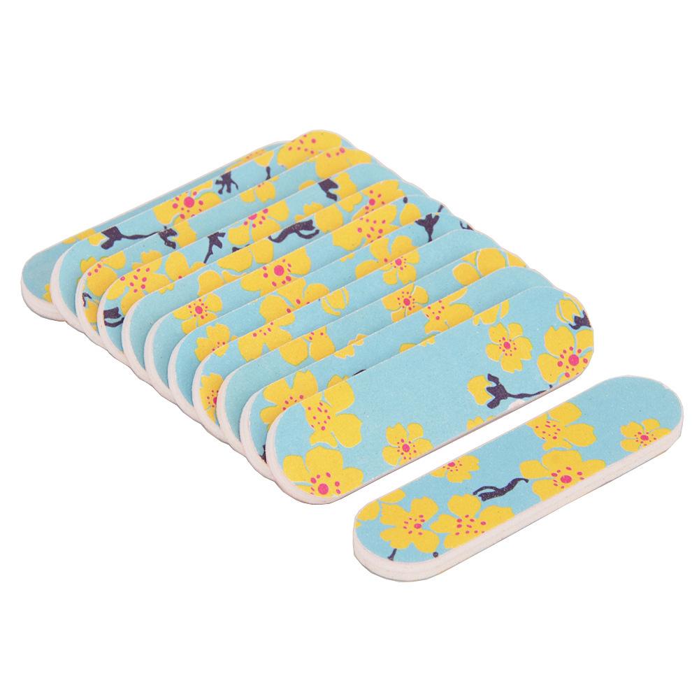 

10 шт. Двосторонні міні-пилки EVA з барвистим друкованим малюнком для нігтів Шліфувальний інструмент для манікюру