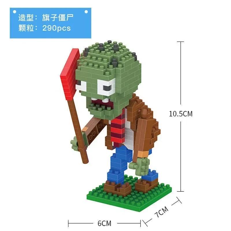 Non-Toxic Plants Vs Zombies Blocks Small Cartoon Mini Building Block Peashooter Sunflower Chomper Assemble Action Model Doll Toy For Kids
