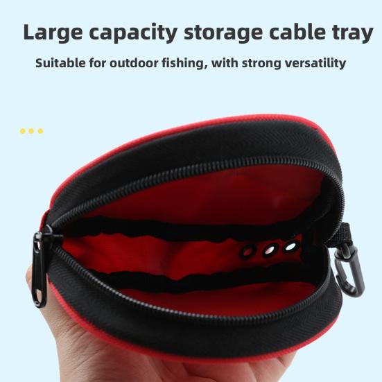 Fishing Wire Storage Bag Zipper Closure Large Capacity Water-Resistant Fabric Lightweight Portable Fishing Gear Organizer