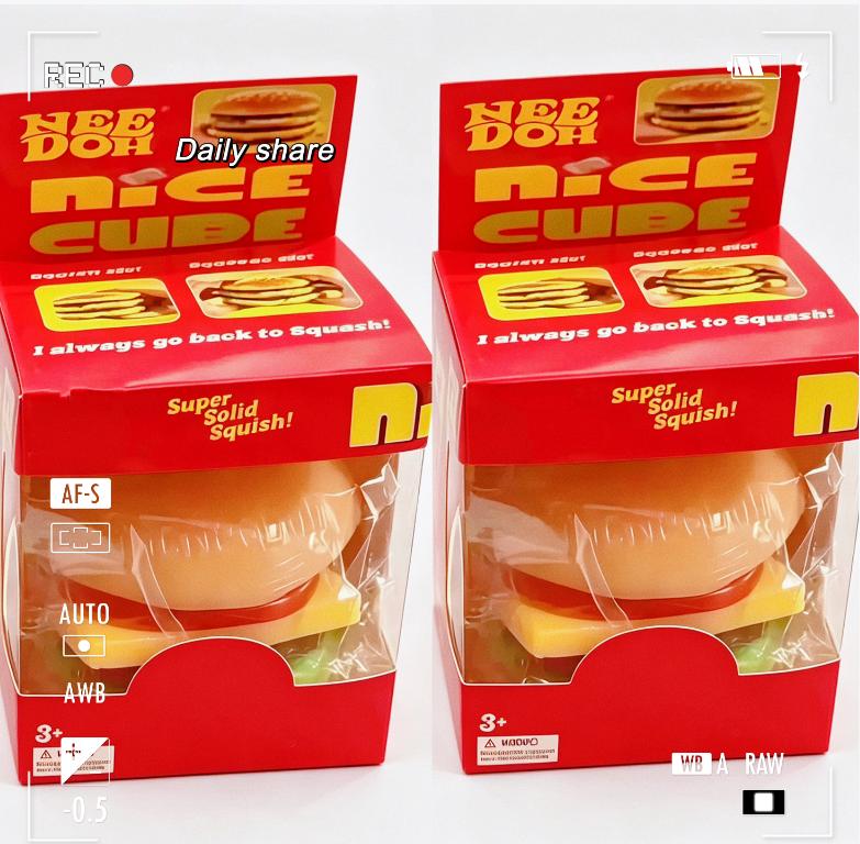 Horký Needoh Burger Mačkací Slepý Box Elastická Mačkací Decompresní Fidget Hračka Pro Uvolnění Stresu