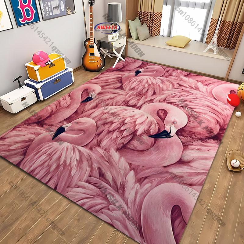 Pink Flamingo Pattern Rug for Stylish Living Spaces carpet for home sofa bedroom, gift