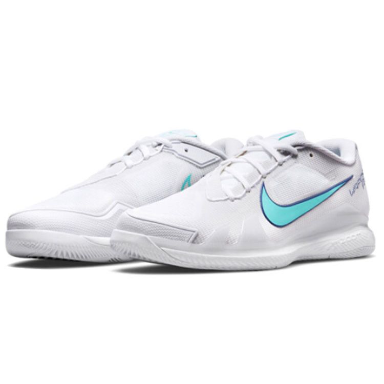 NikeCourt Air Zoom Vapor Pro White Light Bone Deep Royal Blue Dynamic Turquoise For Men CZ0220-141