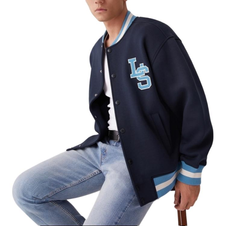 Levis Street Fashion Loose American Long Sleeve Baseball Jacket Men Jackets Black 0019E-0001