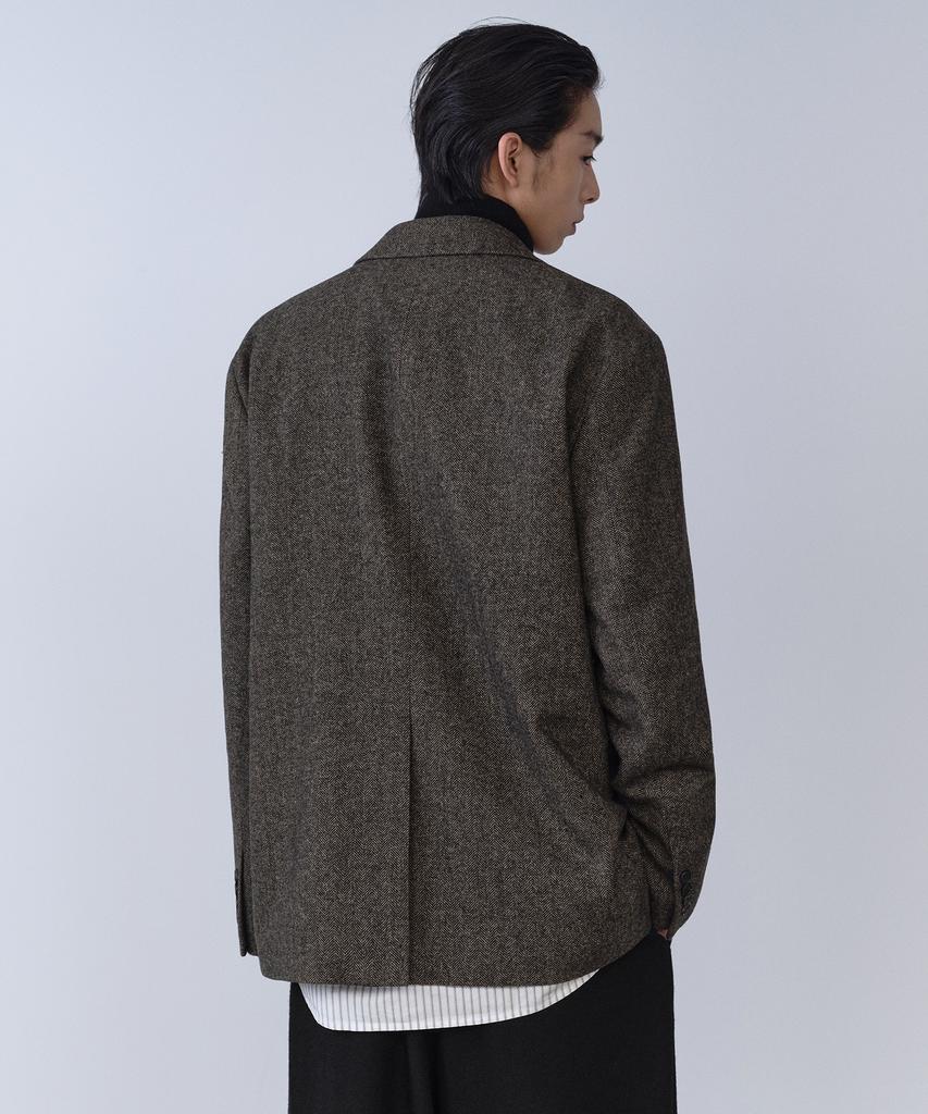Musinsa Standard Wool Blend Herringbone Relaxed Blazer [Brown]
