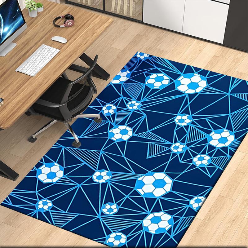 Soccer Printed Carpet, for Office Chair Living Room Bedroom Kitchen Room Decor Gifts.