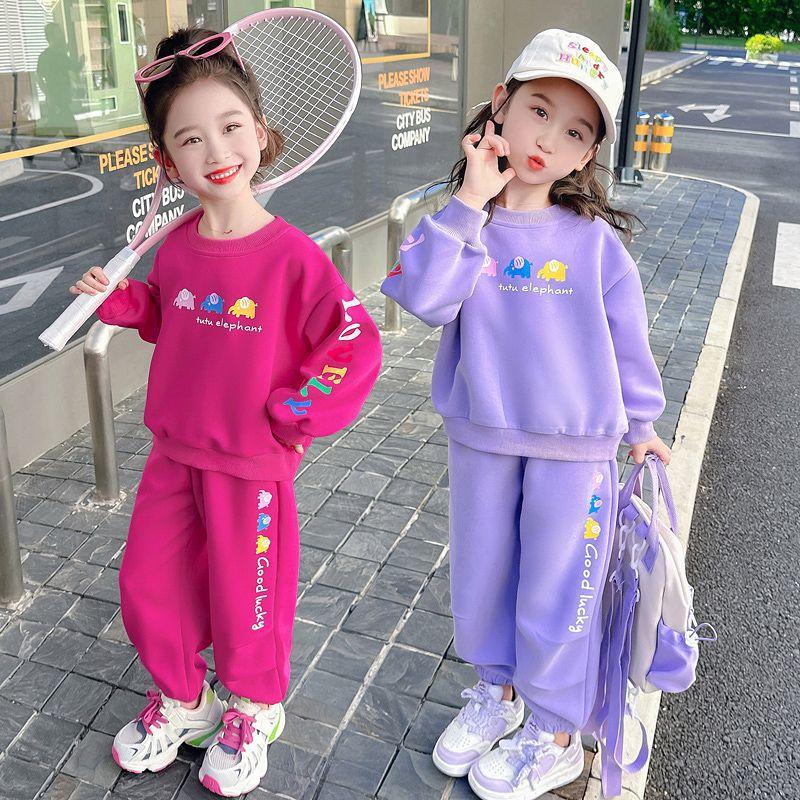 Girls Fall Spring Casual Hoodie Set Baby Fashionable Two Piece Outfit