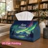 1pc, 2d Flat Printing, Tissue Box Winter Wonderland Holiday Pattern Printed Tissue Box, Suitable for Bathrooms, Living Rooms, Bedrooms, Dressing Table
