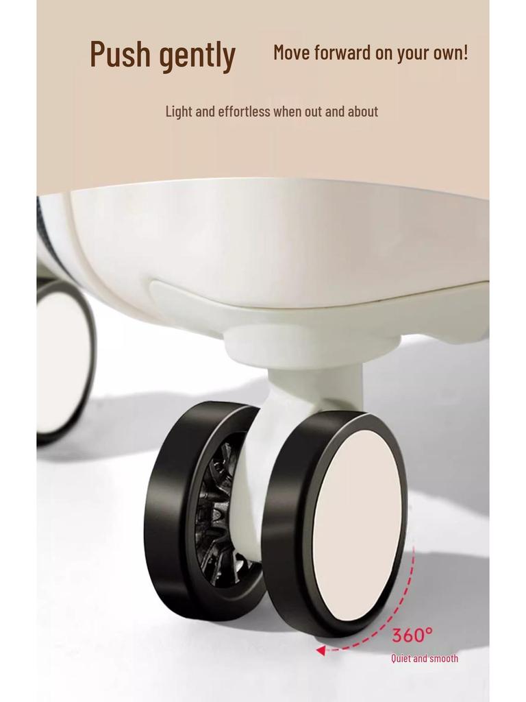 26-Inch Multifunctional Suitcase with Universal Wheels and Combination Lock