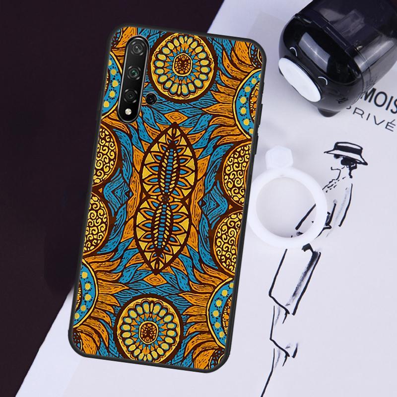 African Wax Fabric Cover For Huawei Nova Y91 Y90 Y70 Y60 Y61 9 10 SE 11i 8i 7i 3i 5T P30 P40 Lite P60 Pro Case