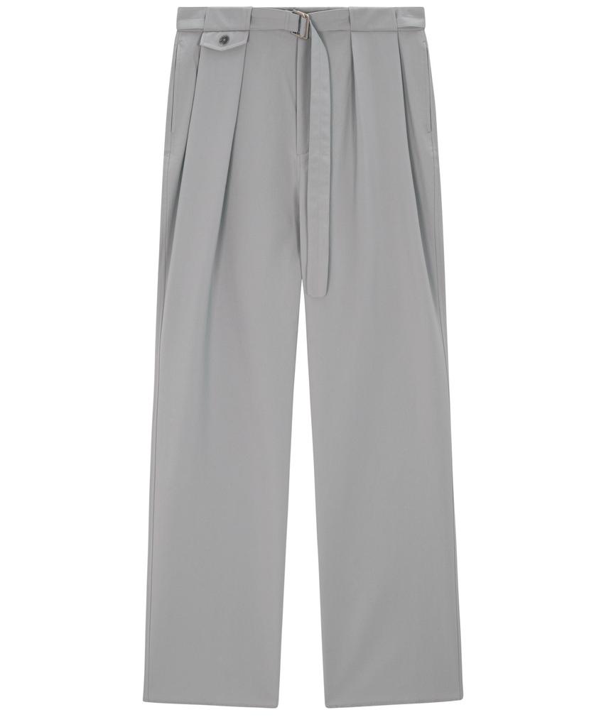 EZIO Belted Pocket Wide Pants - Gray