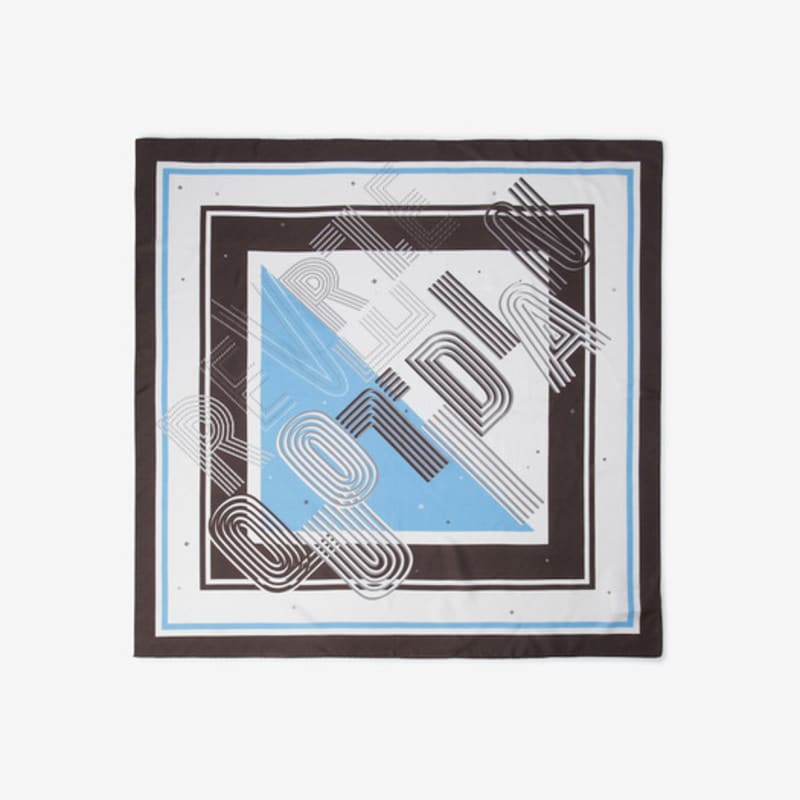 ZOOC Foulard Carré en Soie Bleue Imprimée BL_Z254PHA001