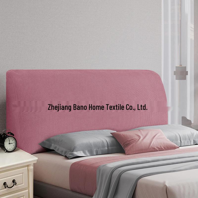 Nordic Style Elastic Bed Head Cover - Full, Removable, Washable, Solid Color, Soft, Dust-Proof Cover
