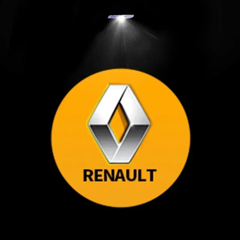2026 Hot For Renault Hub Caps 2Pcs LED Car Door Welcome Lights Logo Projector For Renault Samsung QM6 SM5 SM6 SM7 Ghost Shadow L