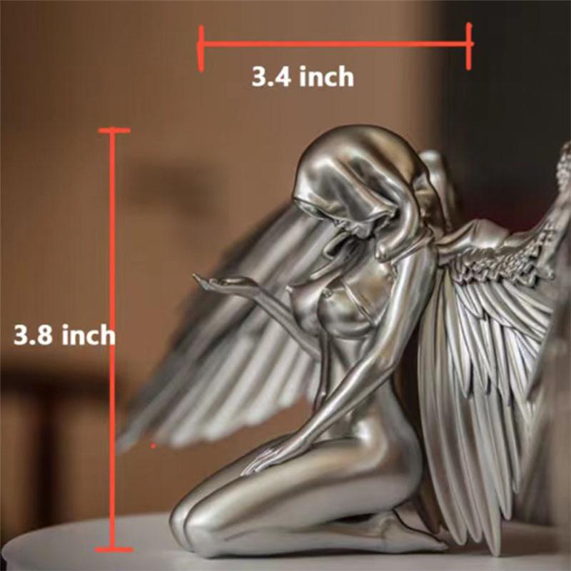 Angel Statue Wings Praying Cherub Figurine Sculpture for Home Office