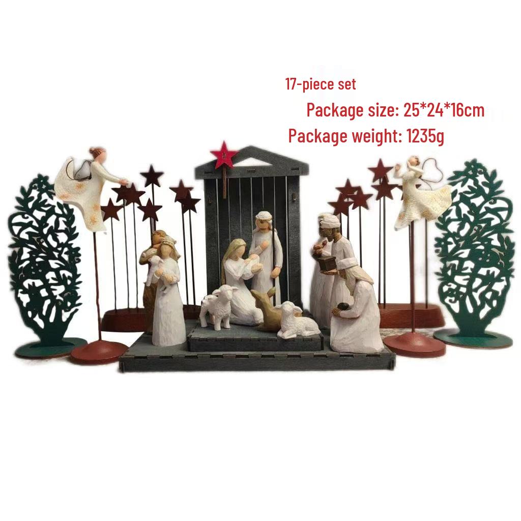 Weihnachtsserie Desktop Harz Krippe Ornament