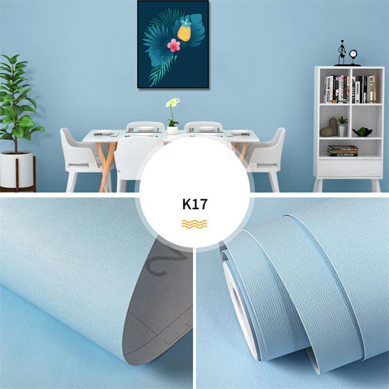 Solid Color Self-adhesive Simple Warm Bedroom Living Room Decor Waterproof Background Wall Paper Furniture Renovation