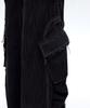 Aleseueseussi Wrinkle Mixed Stripe Cargo Pants - Black