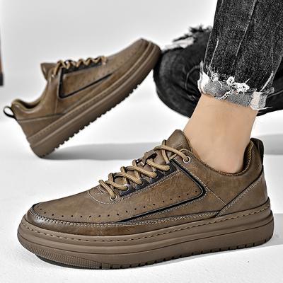 Moda masculina sapatos de couro sapatos casuais tênis