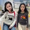 Girls Autumn Winter Cotton Cartoon Long Sleeve T Shirt Baby Chic Round Neck Top Kids Comfortable Base Layer