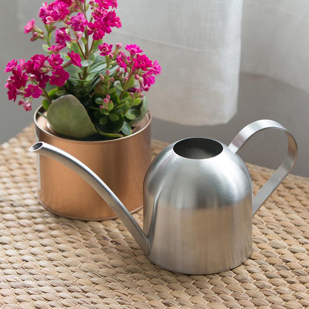 500ml Stainless Steel Indoor Outdoor Watering Can Garden Plant Flower Spout Watering Pot