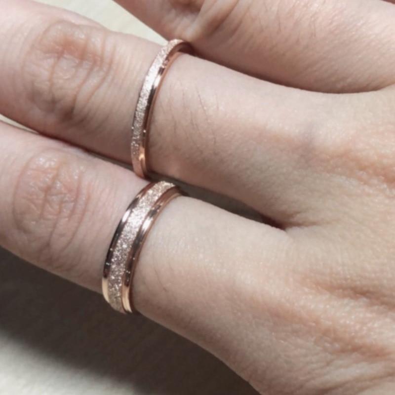 Rose Gold Stainless Steel Frosted Curved Large Size Ring Steel Color 6mm Wide Simple Geometric Type Gold Rings For Women