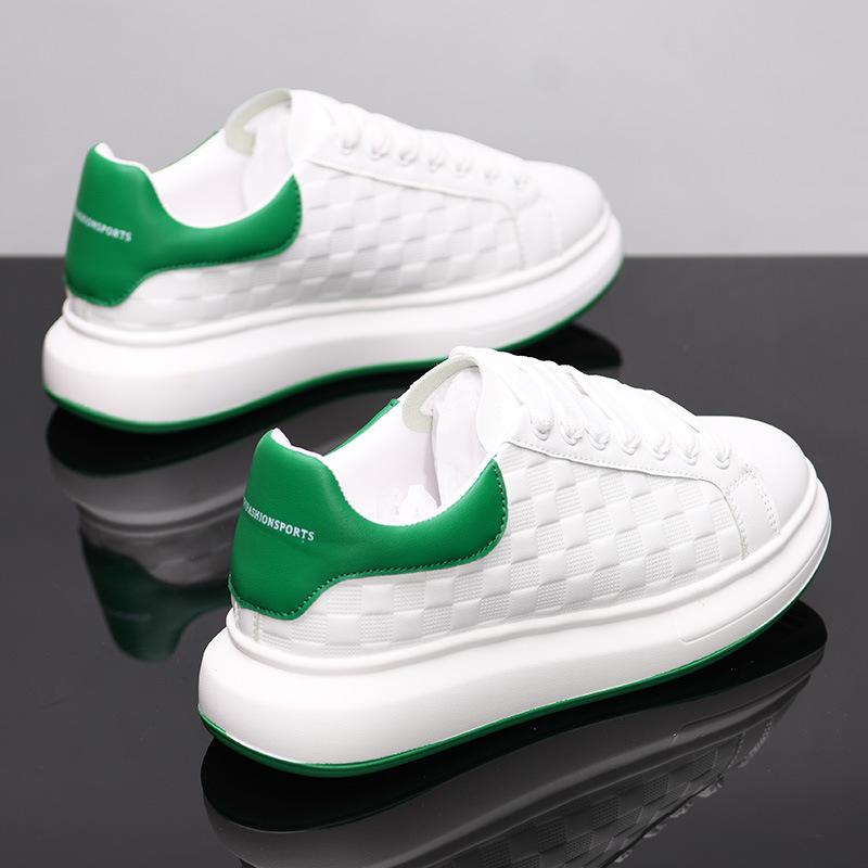 

Autumn new couple leather shoes white board shoes McQueen platform heightening casual KY2 37