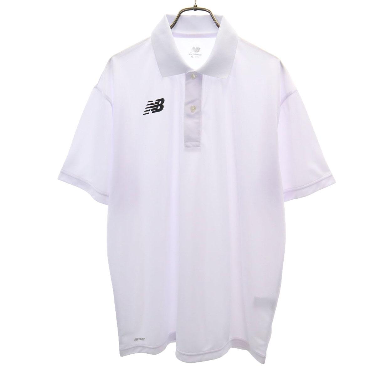 

NEW BALANCE Short sleeve game Polo shirt XL White DRY Men s Used