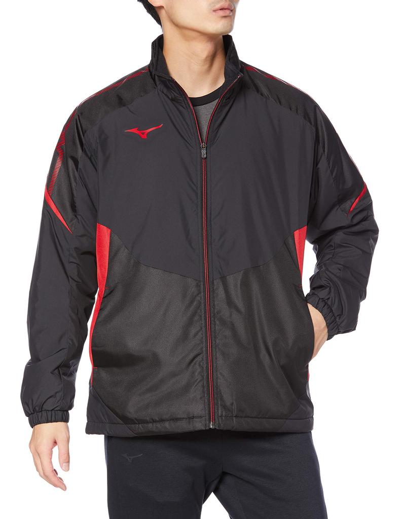 Mizuno Breath Thermo Training Size S Size Small To Japanese Size MC-L Jacket, Black/Red, (32ME0630), (equivalent S)