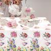 New Tea Party Decoration Floral Tablecloth Waterproof Reusable Table Cover Rectangle Shape DIY Table Mat Party