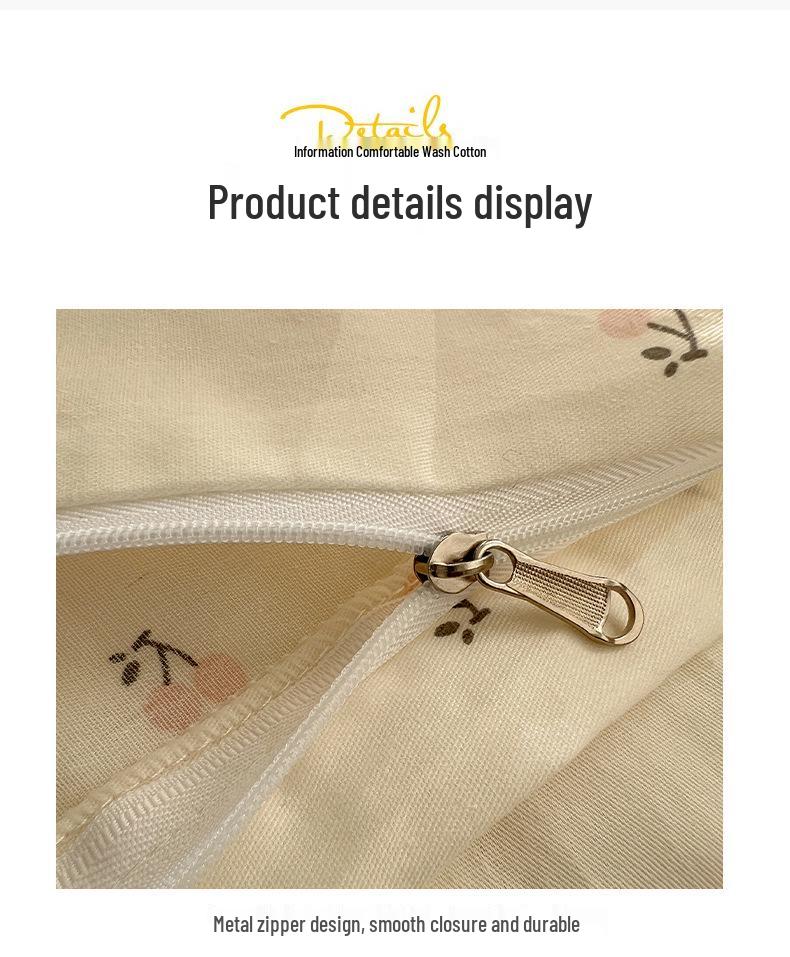 Ins Style 100% Pure Cotton Bedding Set: Duvet Cover and Sheet, Available In Four-Piece or Single Three-Piece Options